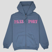 Pass~Port Glint Zip Hoodie - Washed Out Blue