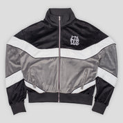 Hoddle Velour Track Top - Black / Grey