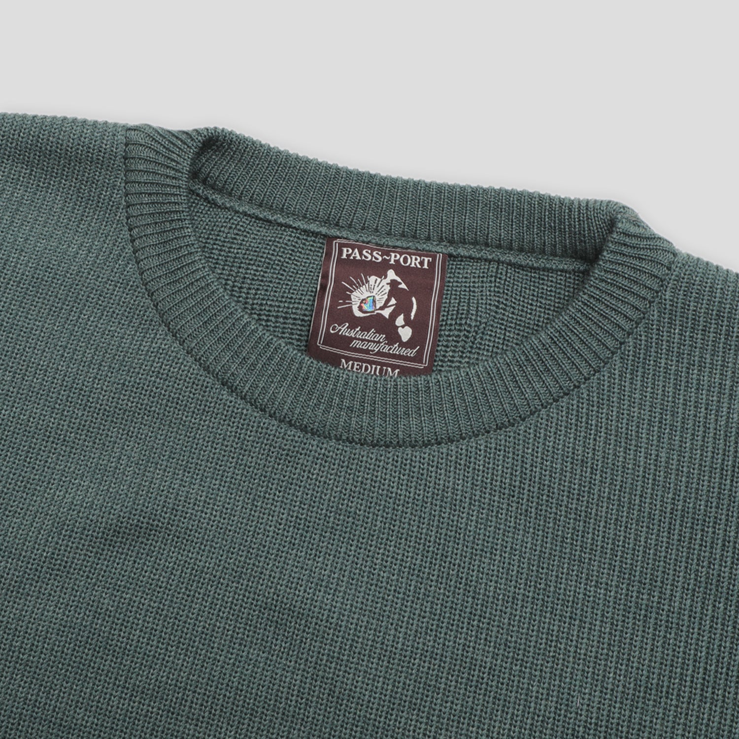 Pass~Port Australian Manufactured Woolen Sweater - Moss