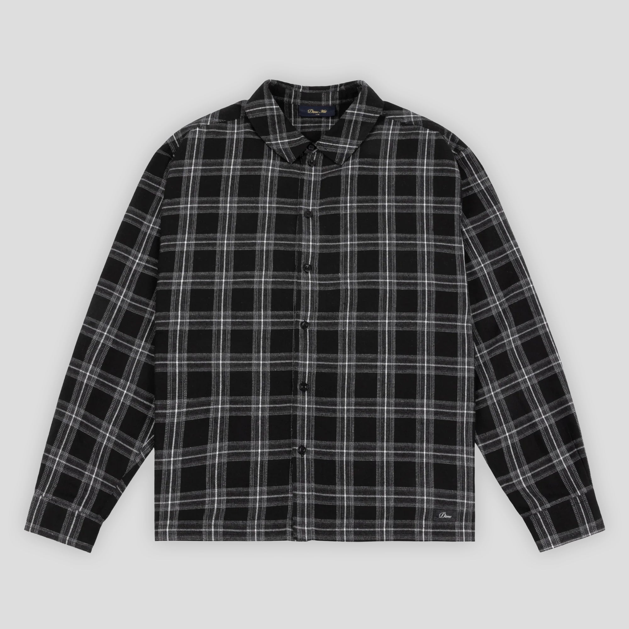 Dime Plaid Flannel Shirt - Black