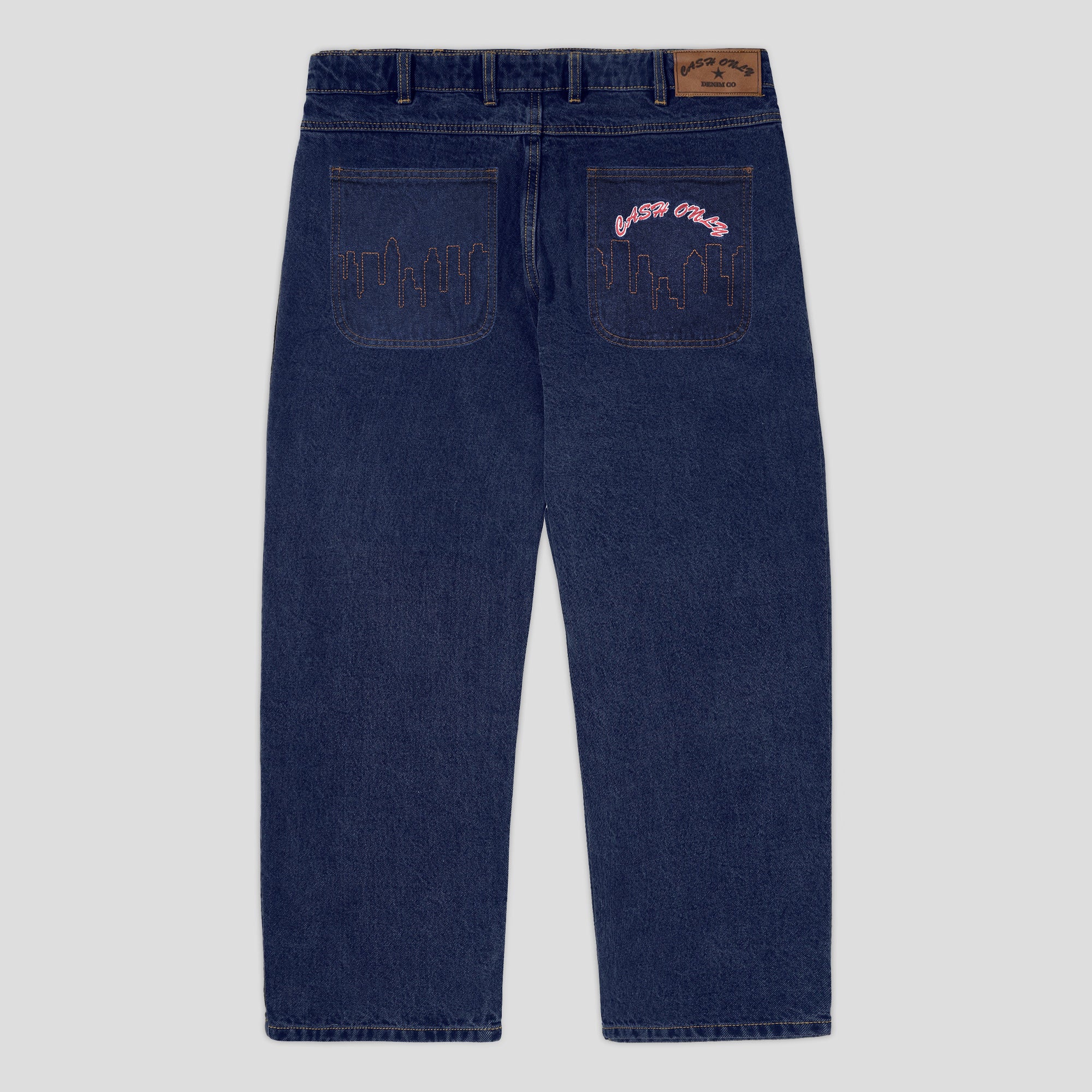 Cash Only Logo Baggy Denim Jeans - Raw Indigo – Pass~Port