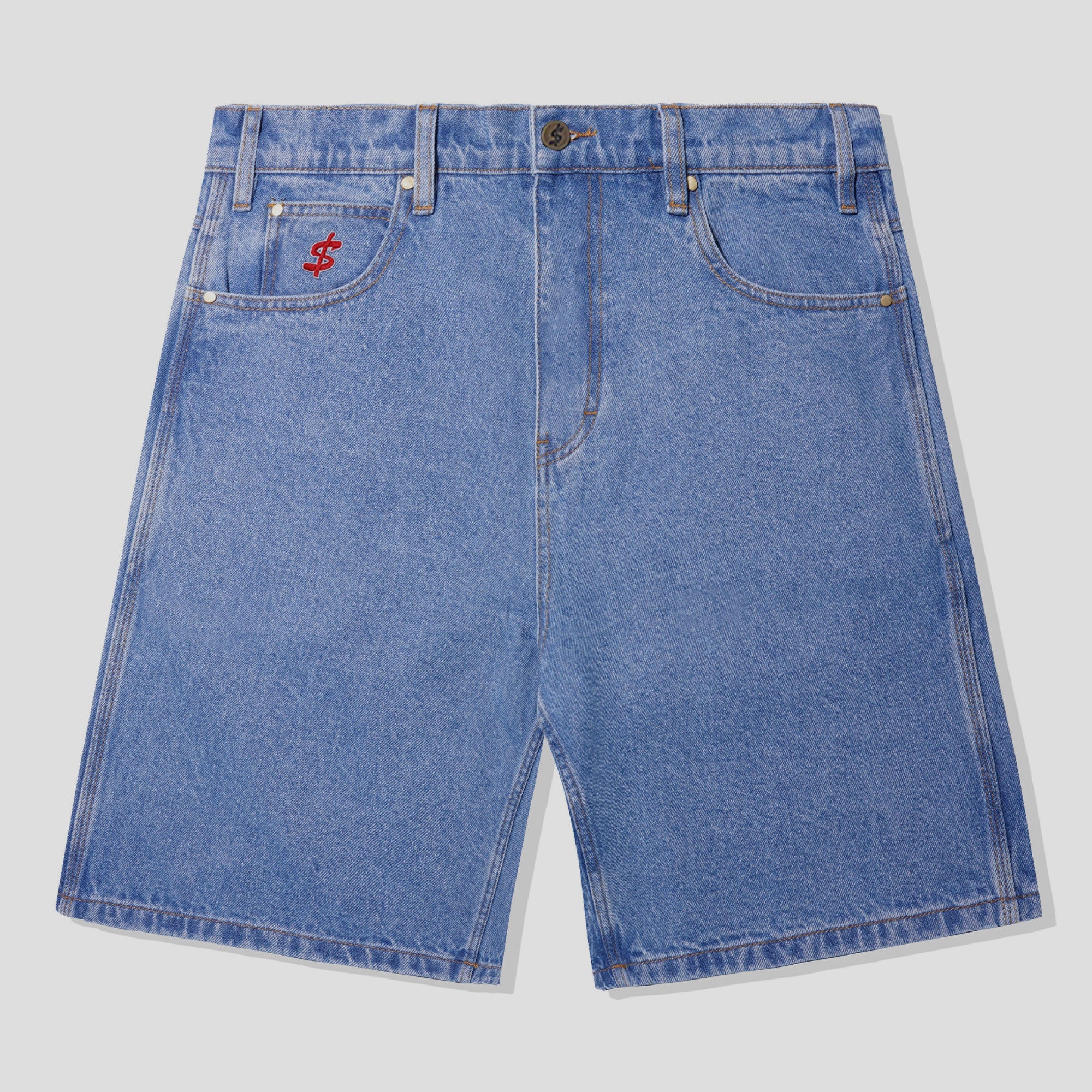 【CASH ONLY】 Logo Denim Shorts - Washed Indigo Cash Only Logo Denim Shorts - Washed Indigo – Pass~Port