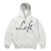 Lo-Fi Gallop Zip-Thru  Hood - Ash