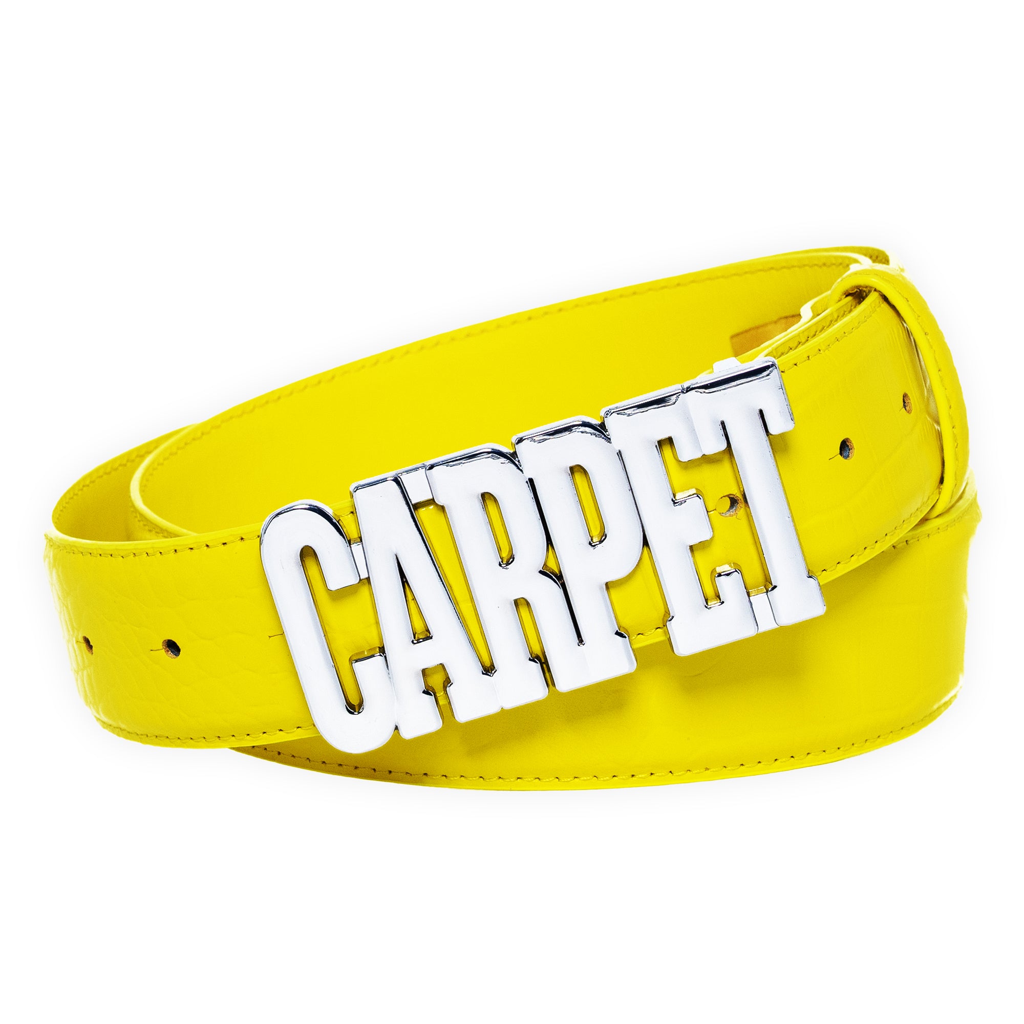 Carpet Company Crocskin Leather Belt - Yellow – Pass~Port