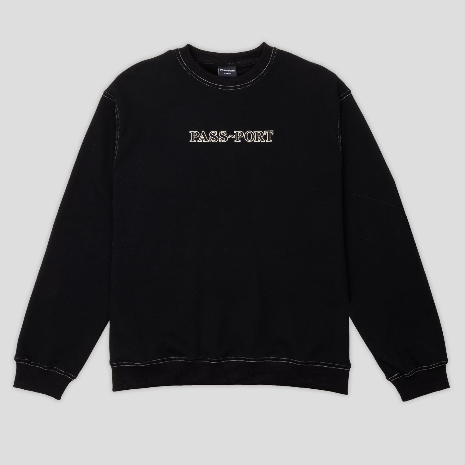 トップス pass port Organic waffle Knit Sweater Passport Organic Waffle Knit Sweater Black – Slam City Skates