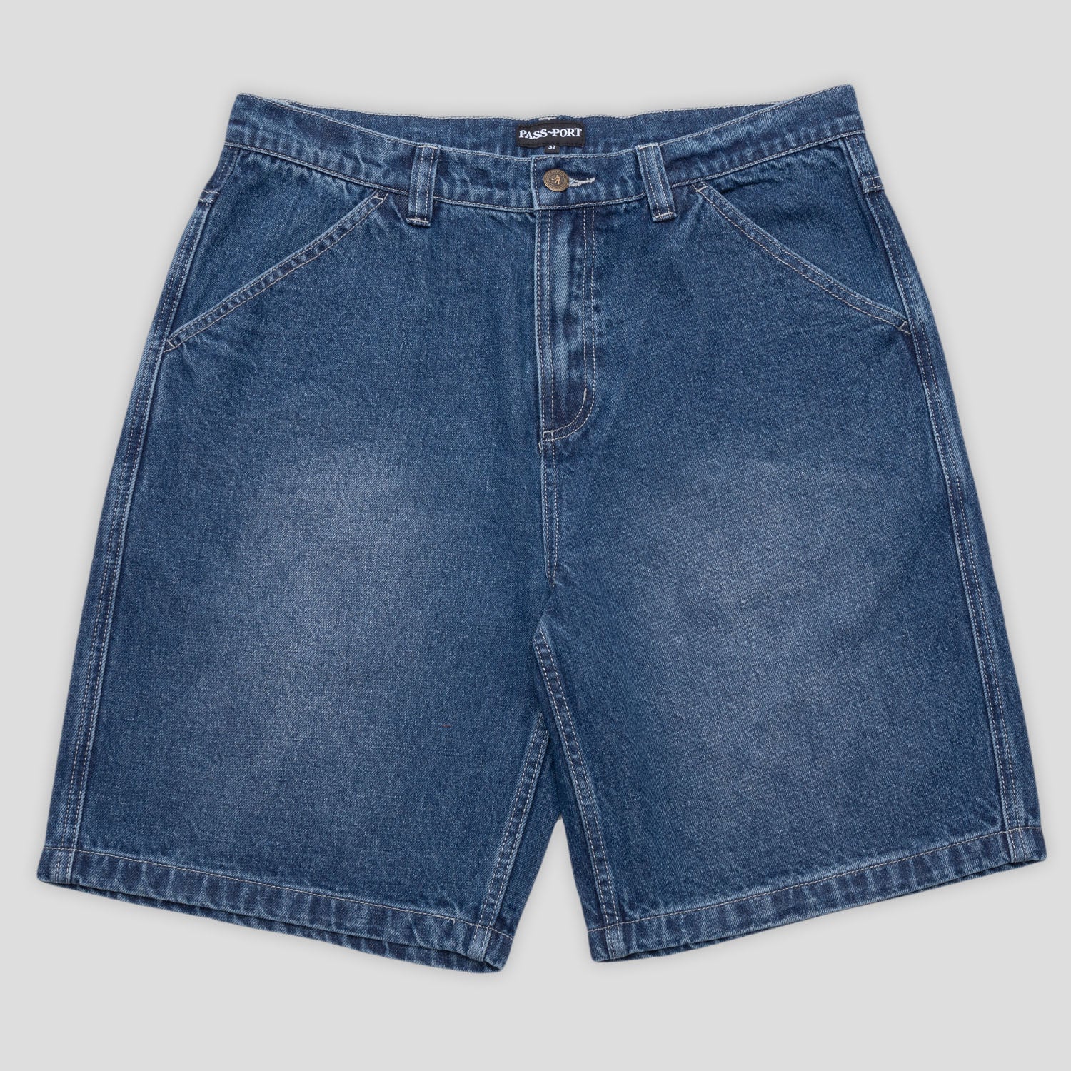 Pass~Port Workers Club Jean Short - Faded Washed Dark Indigo