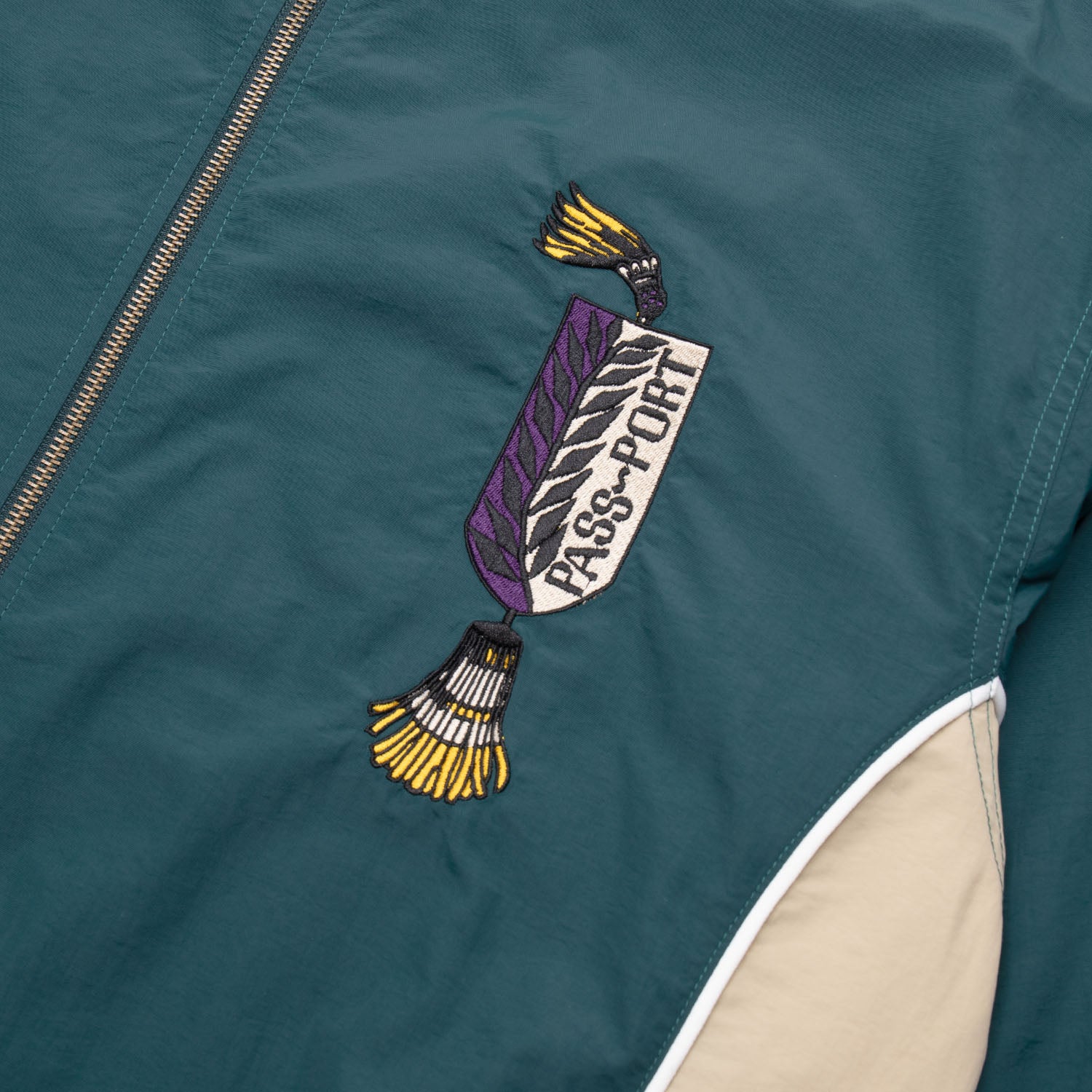 Pass~Port Tassle RPET Delivery Jacket - Green / Cream
