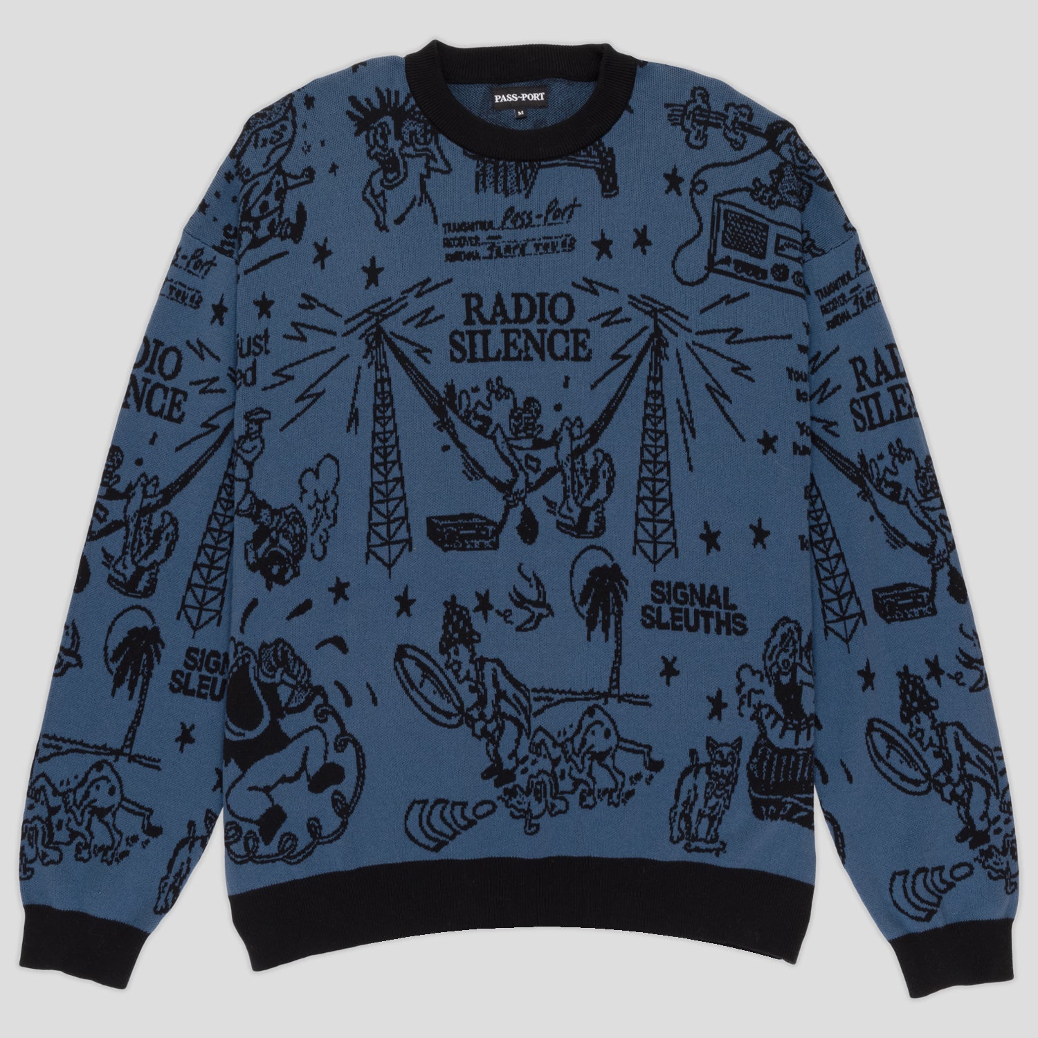 passport pass〜port ニット セーター　punkandyo Pass~Port Eyeball Knit Sweater - Harbour Blue / Black