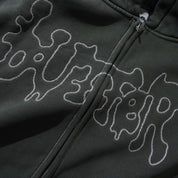 Butter Goods Blotch Zip-Thru Hood - Washed Black