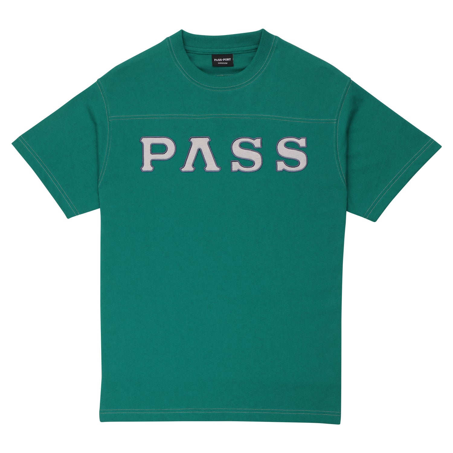 Pass~Port Letterhead Panel Tee - Bottle Green