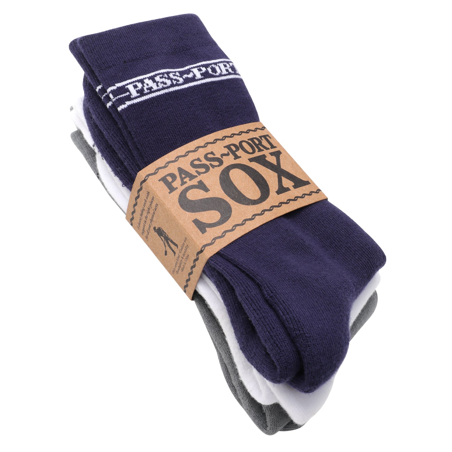 Pass~Port Hi Sox 3-Pack - Navy / White / Grey