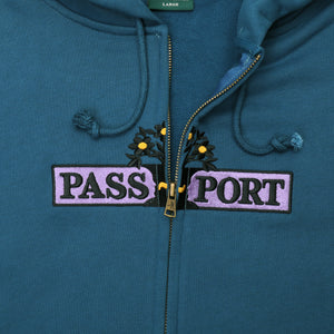 Pass~Port House Plant Organic Zip Hoodie - Teal