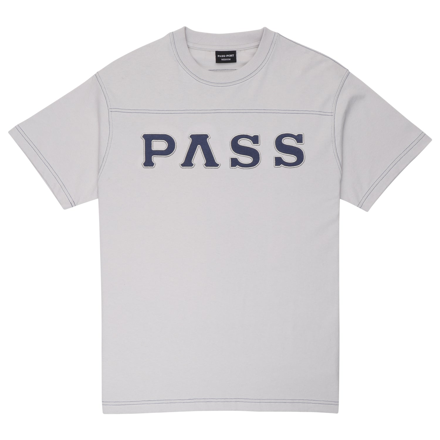 Pass~Port Letterhead Panel Tee - Oyster Grey