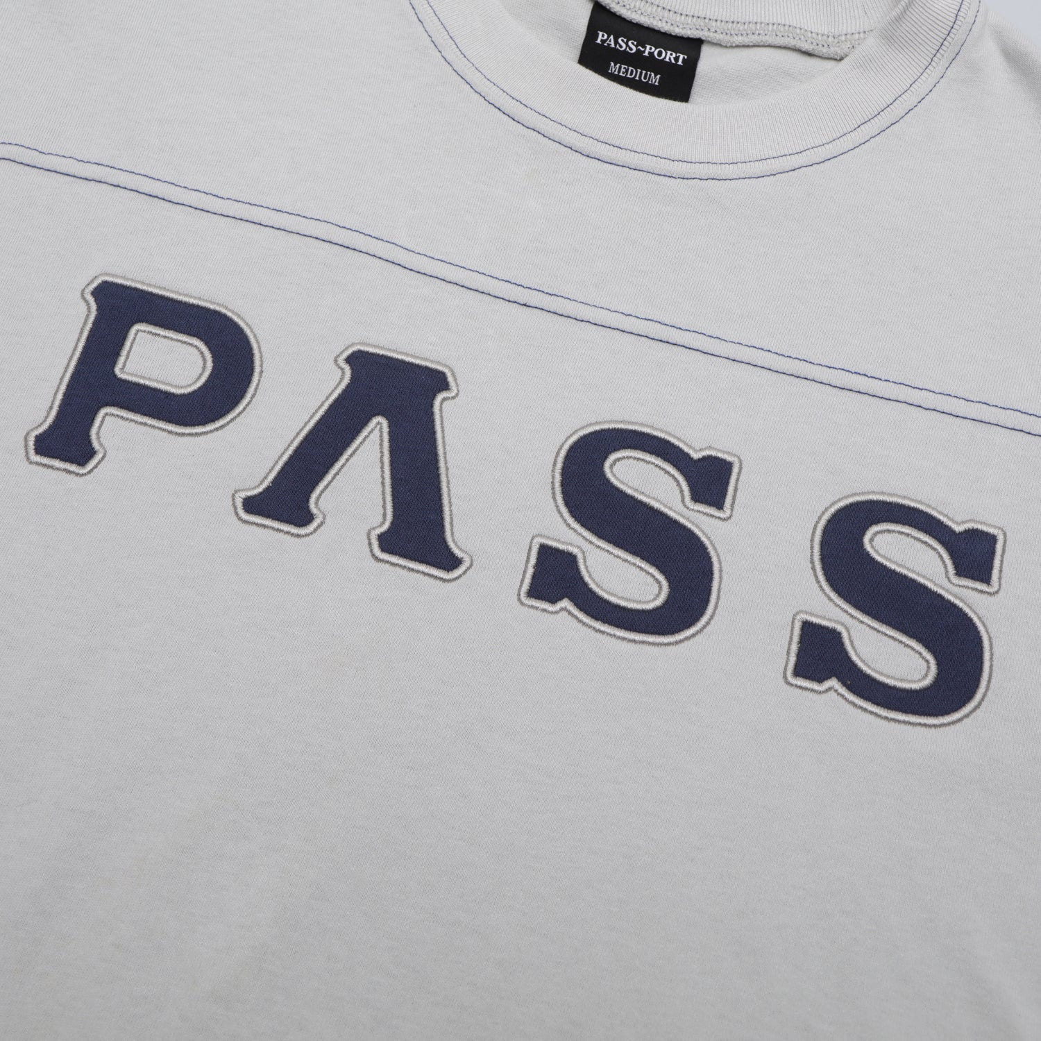 Pass~Port Letterhead Panel Tee - Oyster Grey