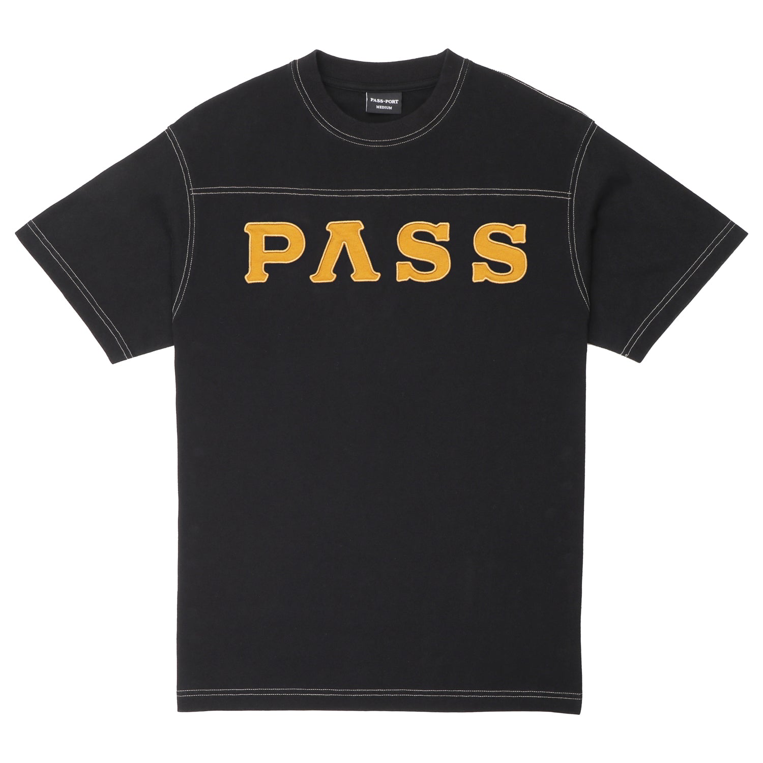 Pass~Port Letterhead Panel Tee - Washed Black