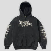 Lo-Fi Heatwave Zip-Thru  Hood - Washed Black