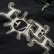 Lo-Fi Heatwave Zip-Thru  Hood - Washed Black