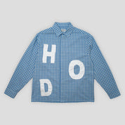 Hoddle Melange Long Sleeve Shirt - Blue Ginghan / White