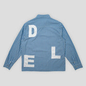 Hoddle Melange Long Sleeve Shirt - Blue Ginghan / White