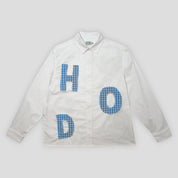Hoddle Melange Long Sleeve Shirt - White / Blue