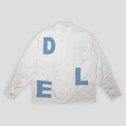 Hoddle Melange Long Sleeve Shirt - White / Blue