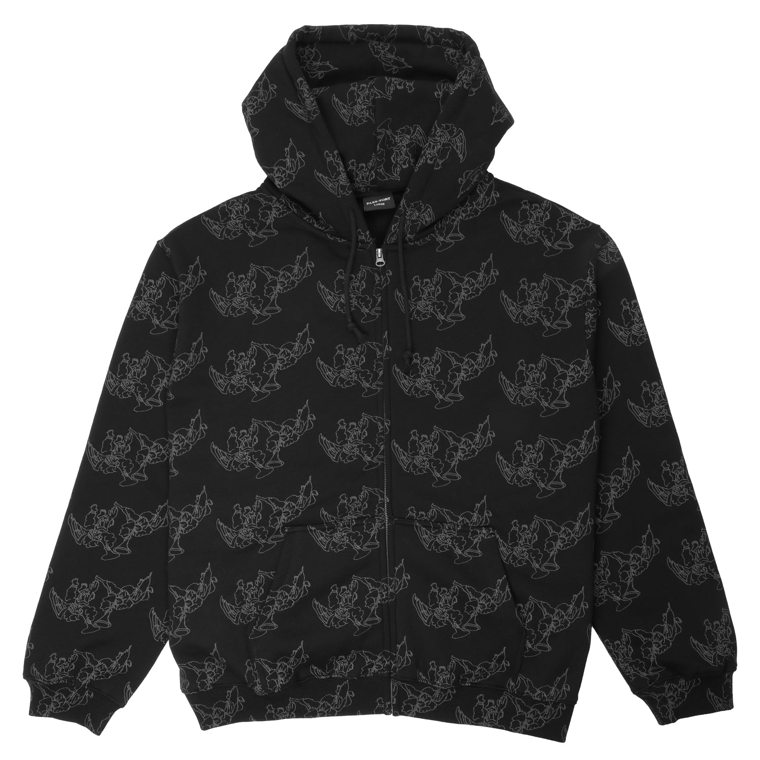 Pass~Port Trumpets Zip Hood - Black Pass~Port Trumpets Zip Hood - Black