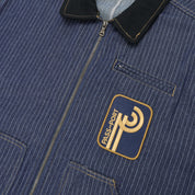 Pass~Port Long Con Striped Denim Packers Jacket - Dark Indigo