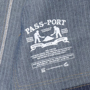 Pass~Port Long Con Striped Denim Packers Jacket - Dark Indigo