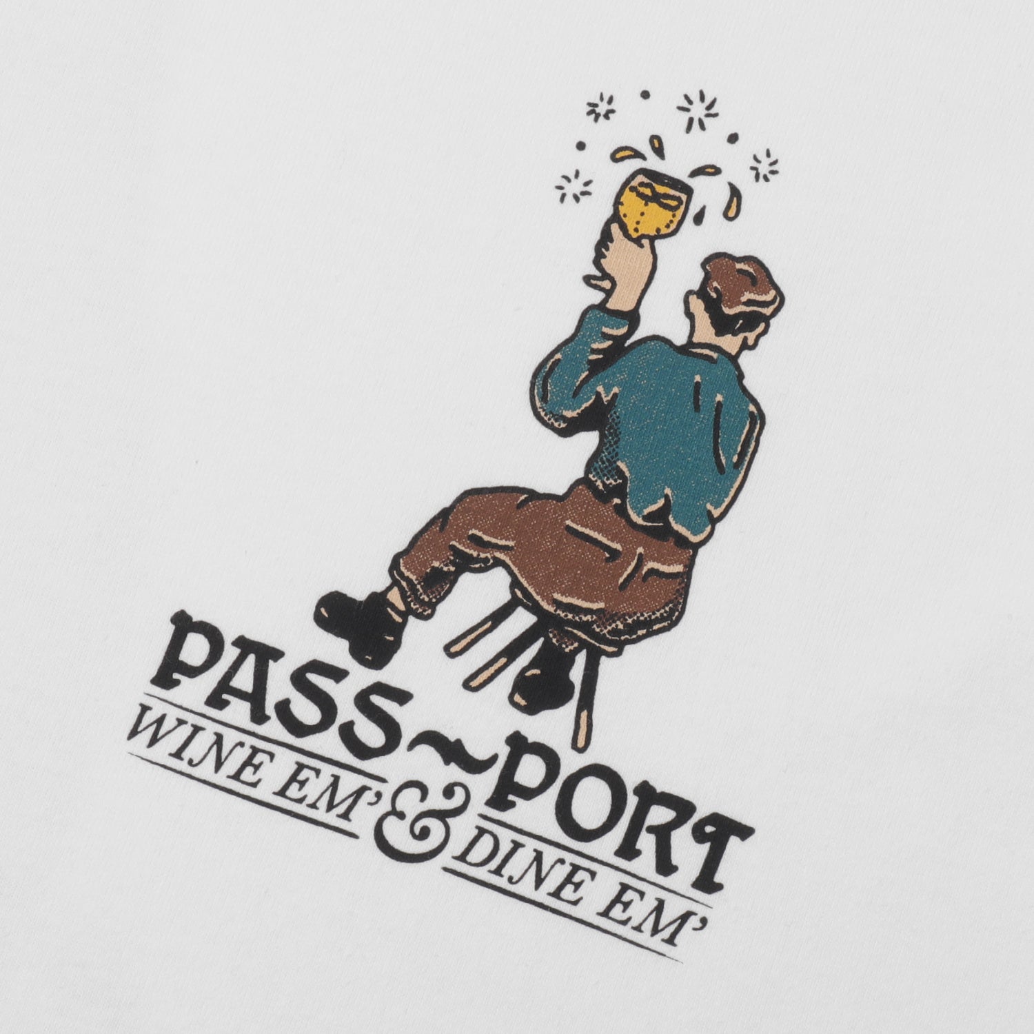 Pass~Port Wine Em' Tee - White