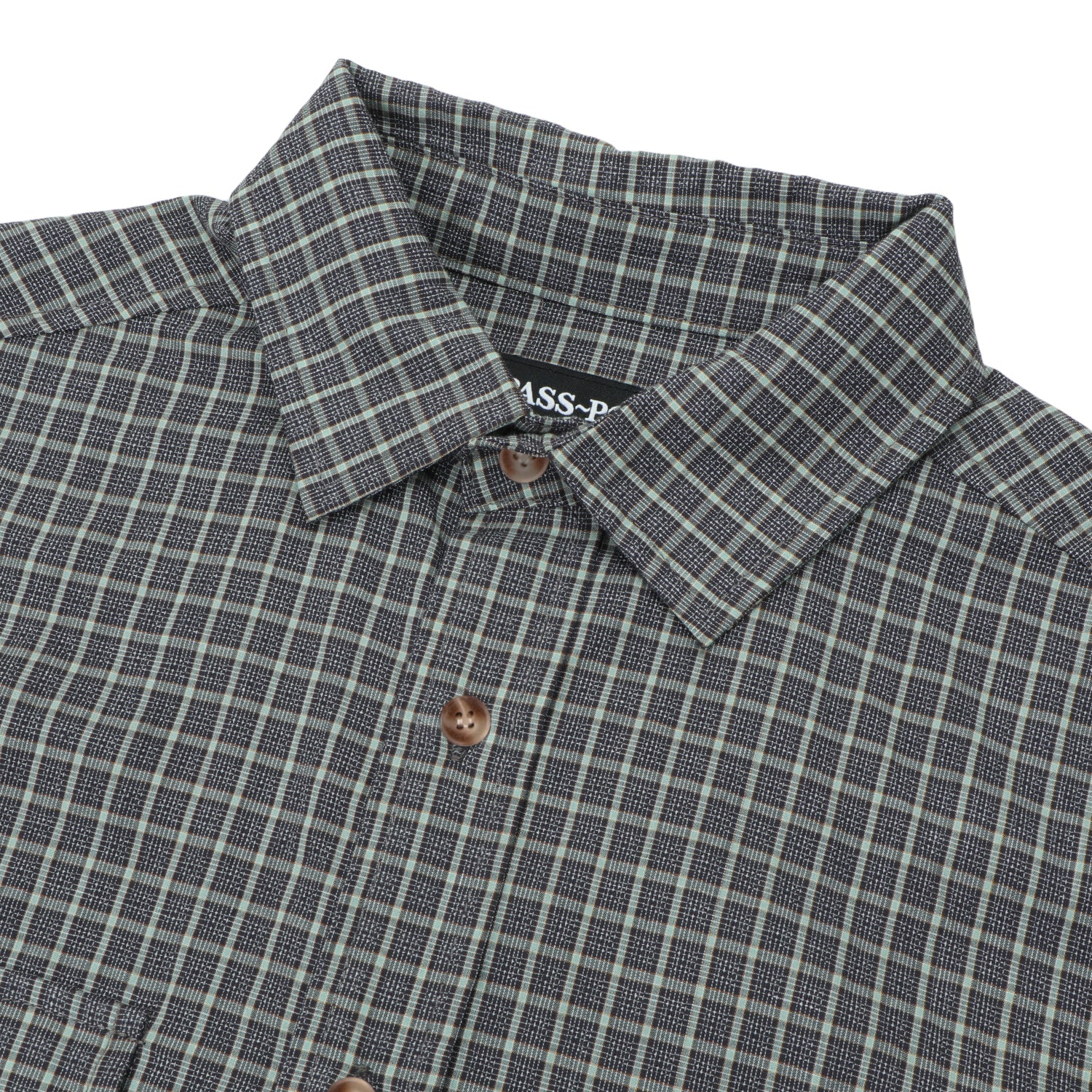 Pass~Port Workers Check Short Sleeve Shirt - Grey