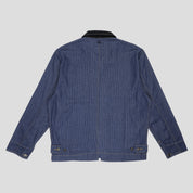 Pass~Port Long Con Striped Denim Packers Jacket - Dark Indigo