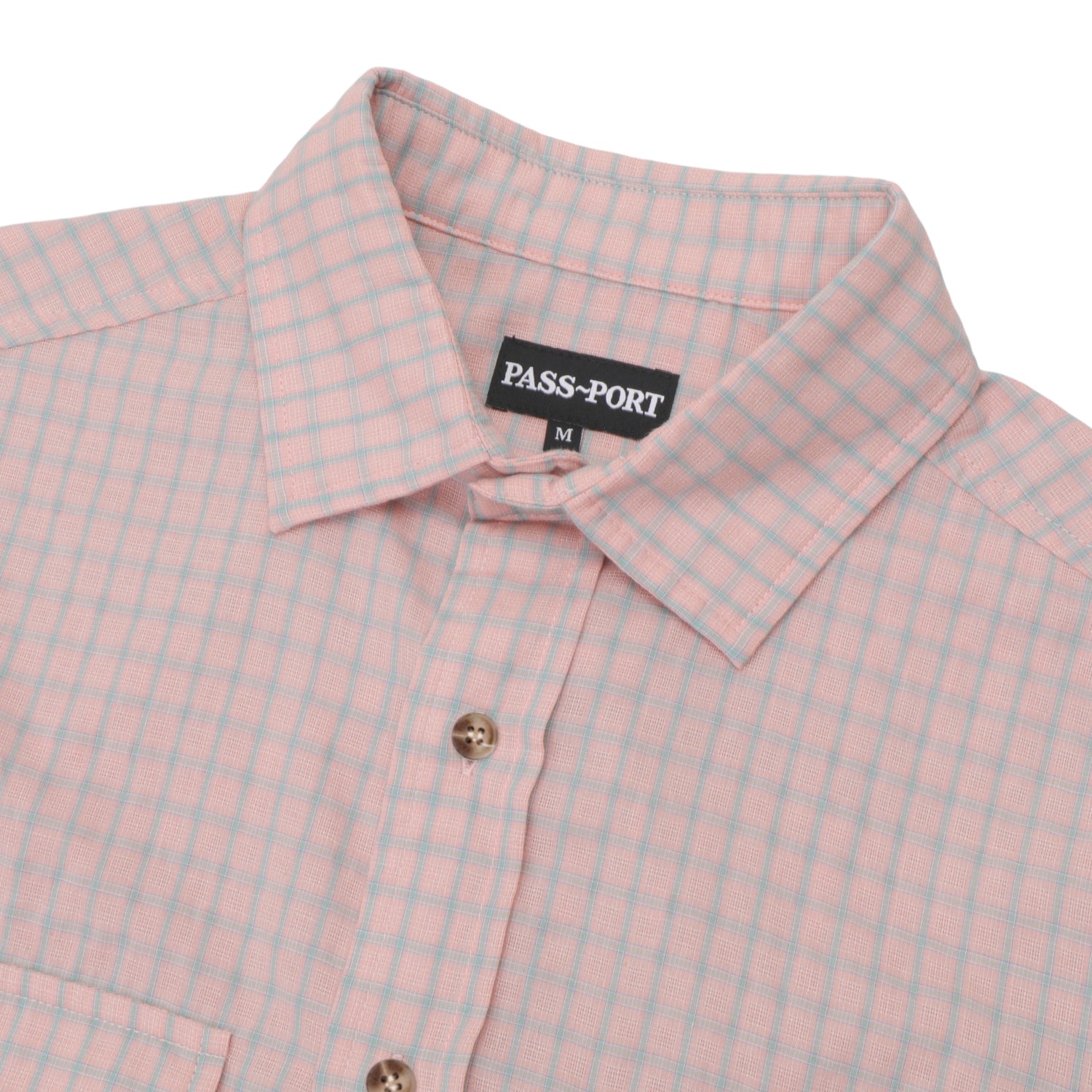 Pass~Port Workers Check Long Sleeve Shirt - Light Pink