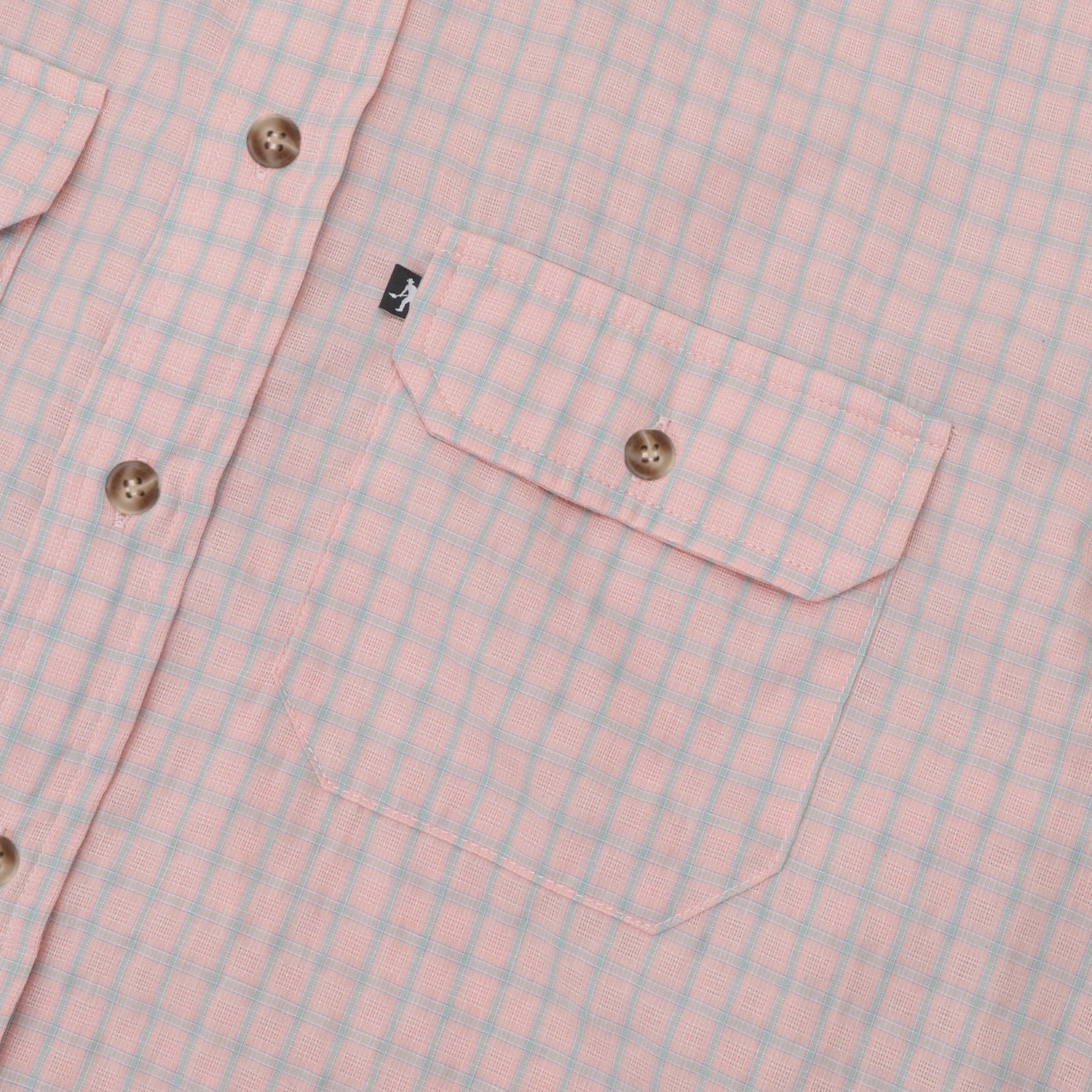 Pass~Port Workers Check Long Sleeve Shirt - Light Pink