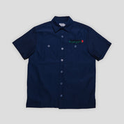 Hoddle Thorn Seersucker Short Sleeve Shirt - Navy