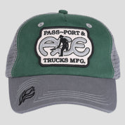 Pass~Port & Ace Trucks MFG Ace Packers Trucker Cap - Green / Steel