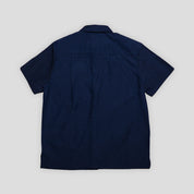 Hoddle Thorn Seersucker Short Sleeve Shirt - Navy