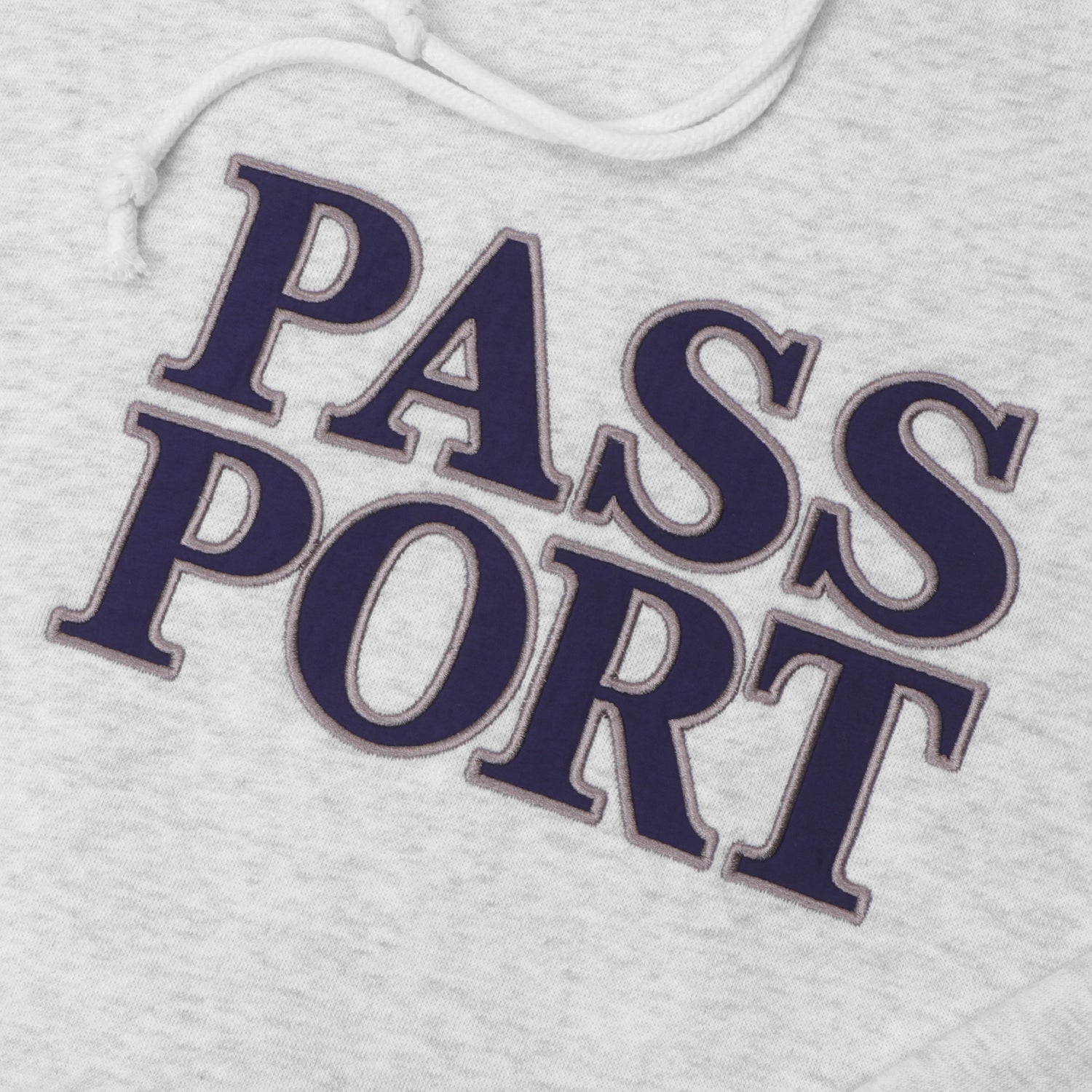 Pass~Port Official Stacked Applique Hood - White Marle