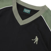 Pass~Port Workers Stripe Organic Jersey - Black / Olive