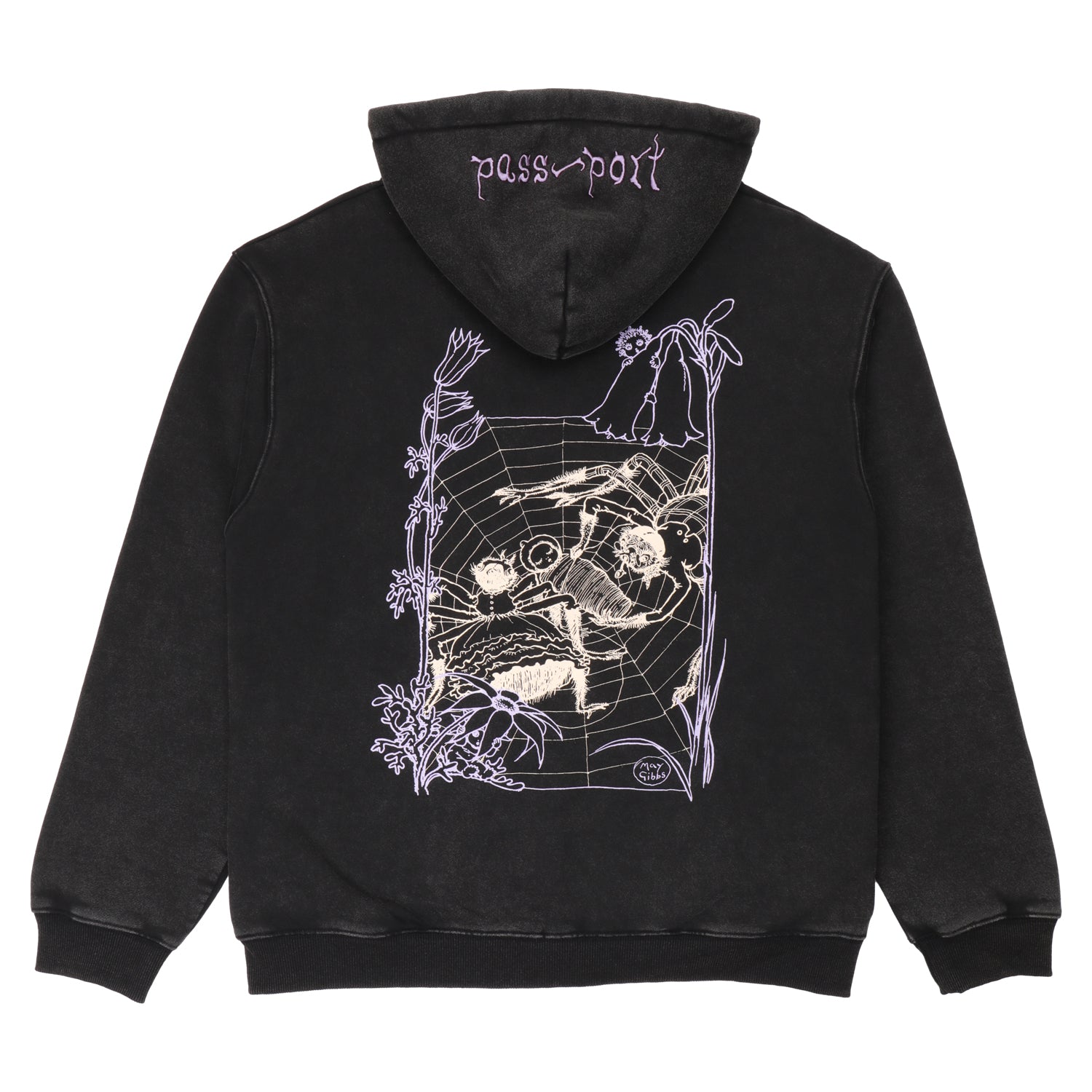 Pass~Port & May Gibbs Webbed Bed Zip Hoodie - Acid Black