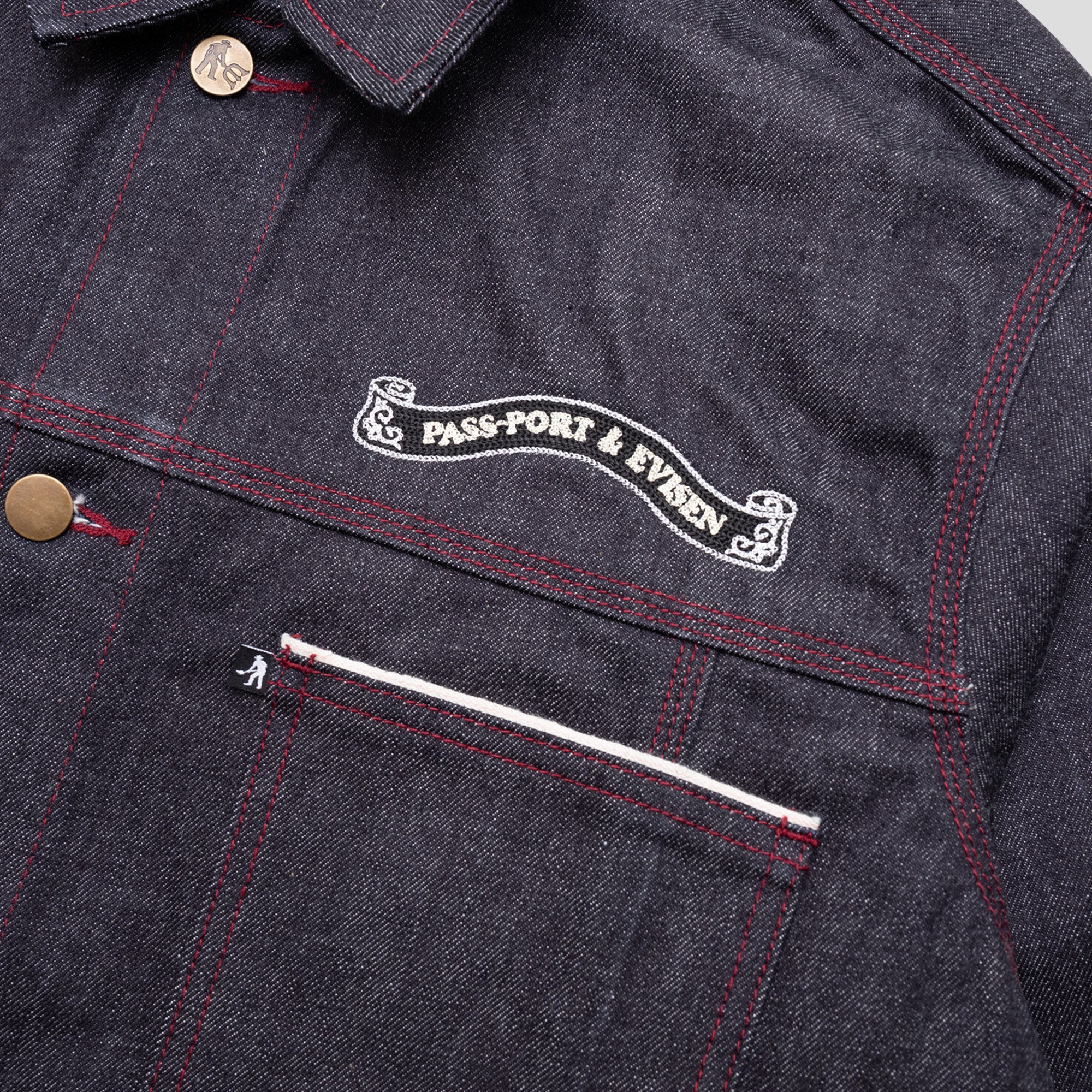 Pass~Port & Evisen Selvedge Denim Workers Club Jacket - Raw Denim