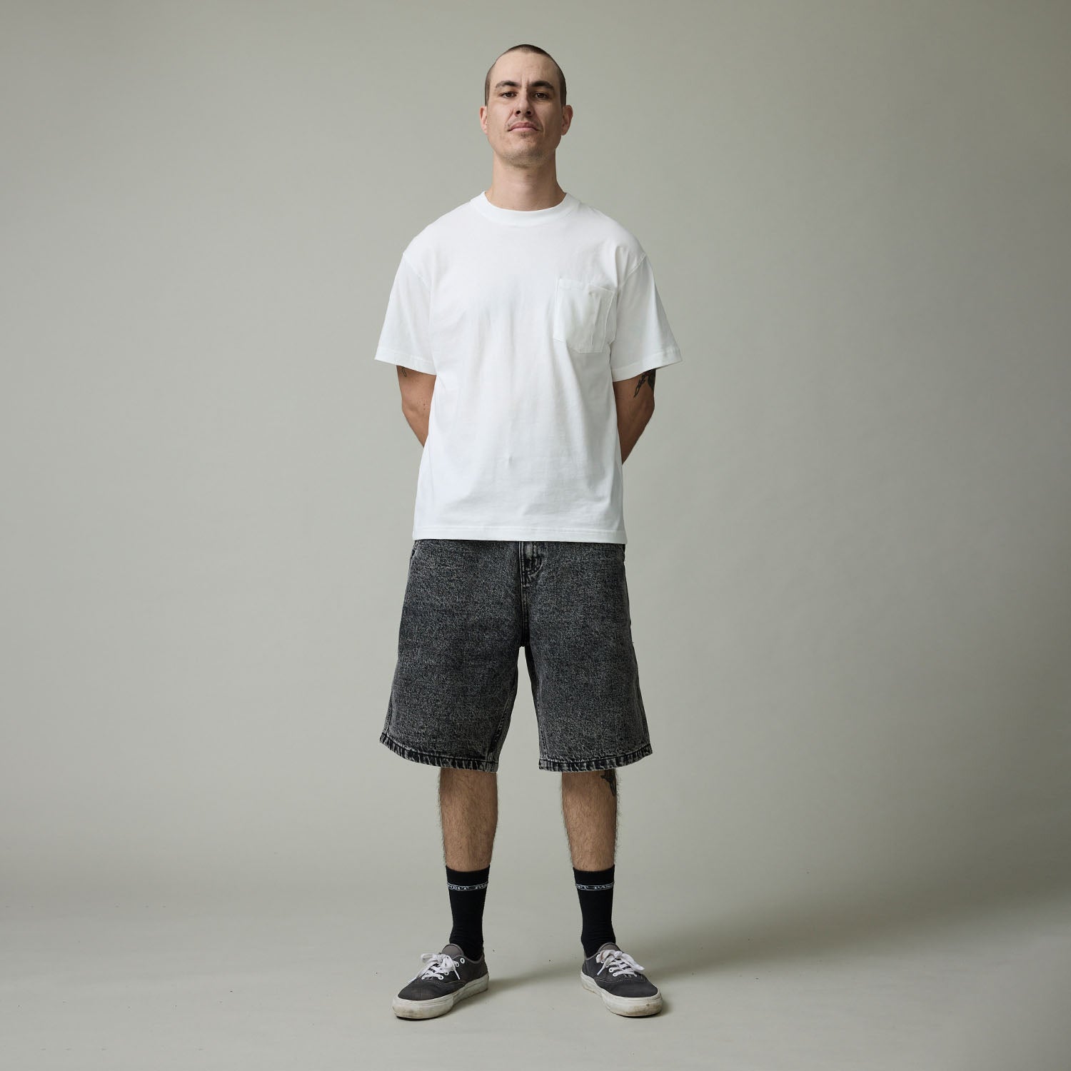 Pass~Port Workers Club Denim Short - Grey Over-Dye
