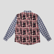 Hoddle Skyline Zip Up Flannel Shirt - Navy Plaid / Red Plaid