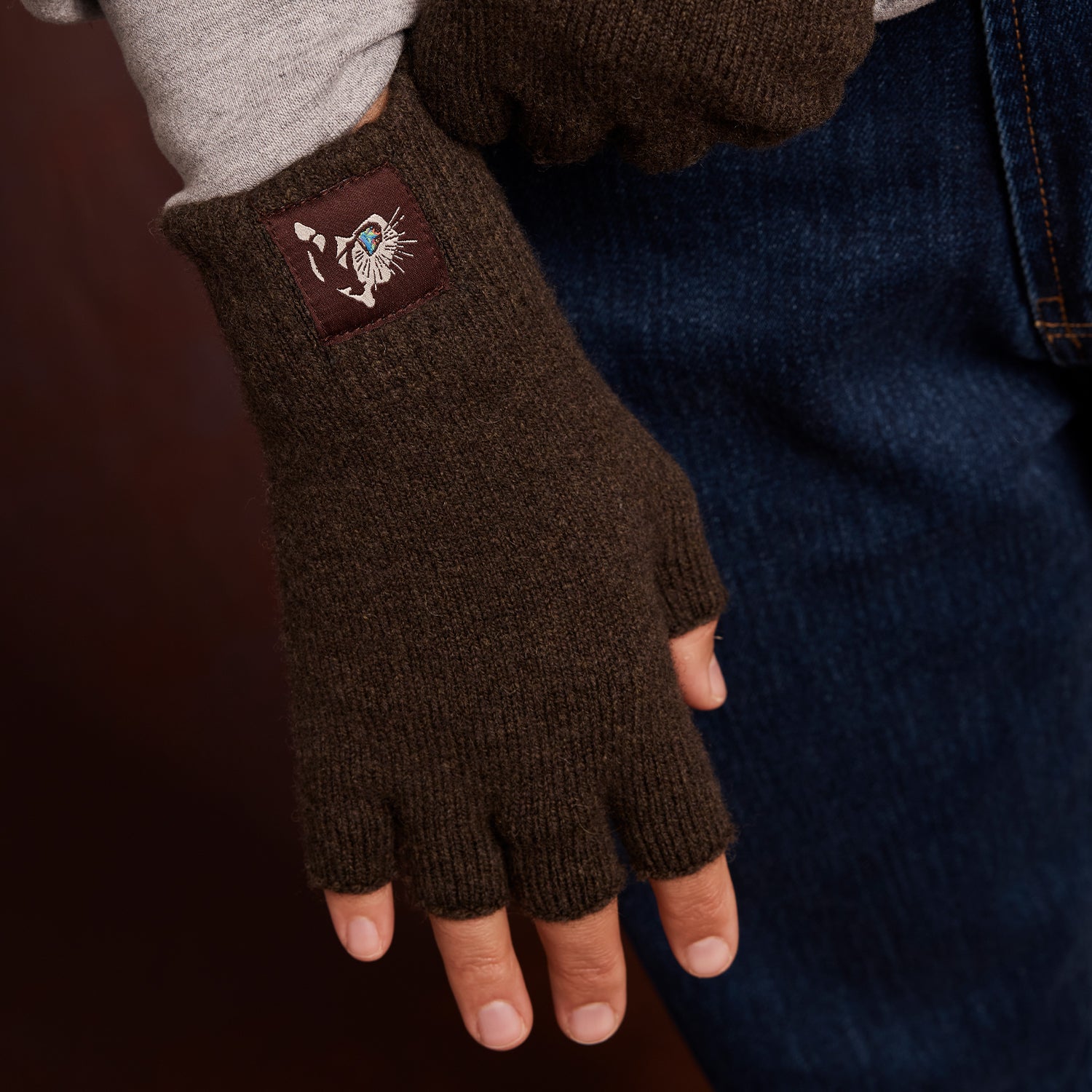 Pass~Port Australian Manufactured Fingerless Gloves - Brown
