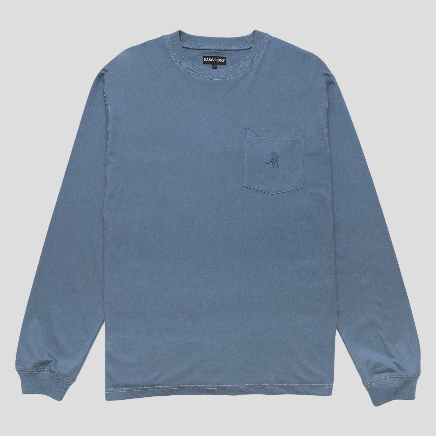 Pass~Port Organic Pocket Long-sleeve Tee - Blue