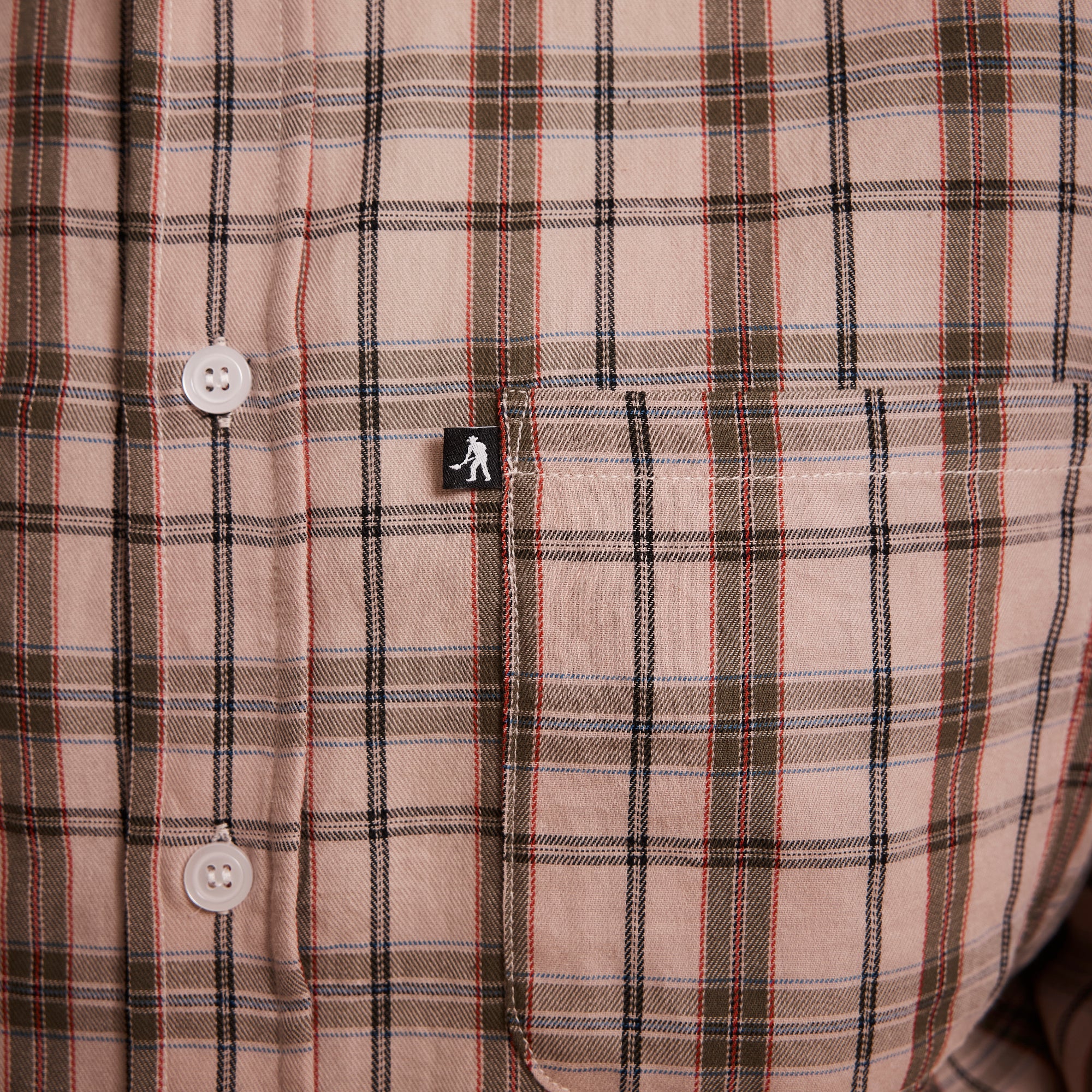 Pass~Port Workers Check Long Sleeve Shirt - Sand