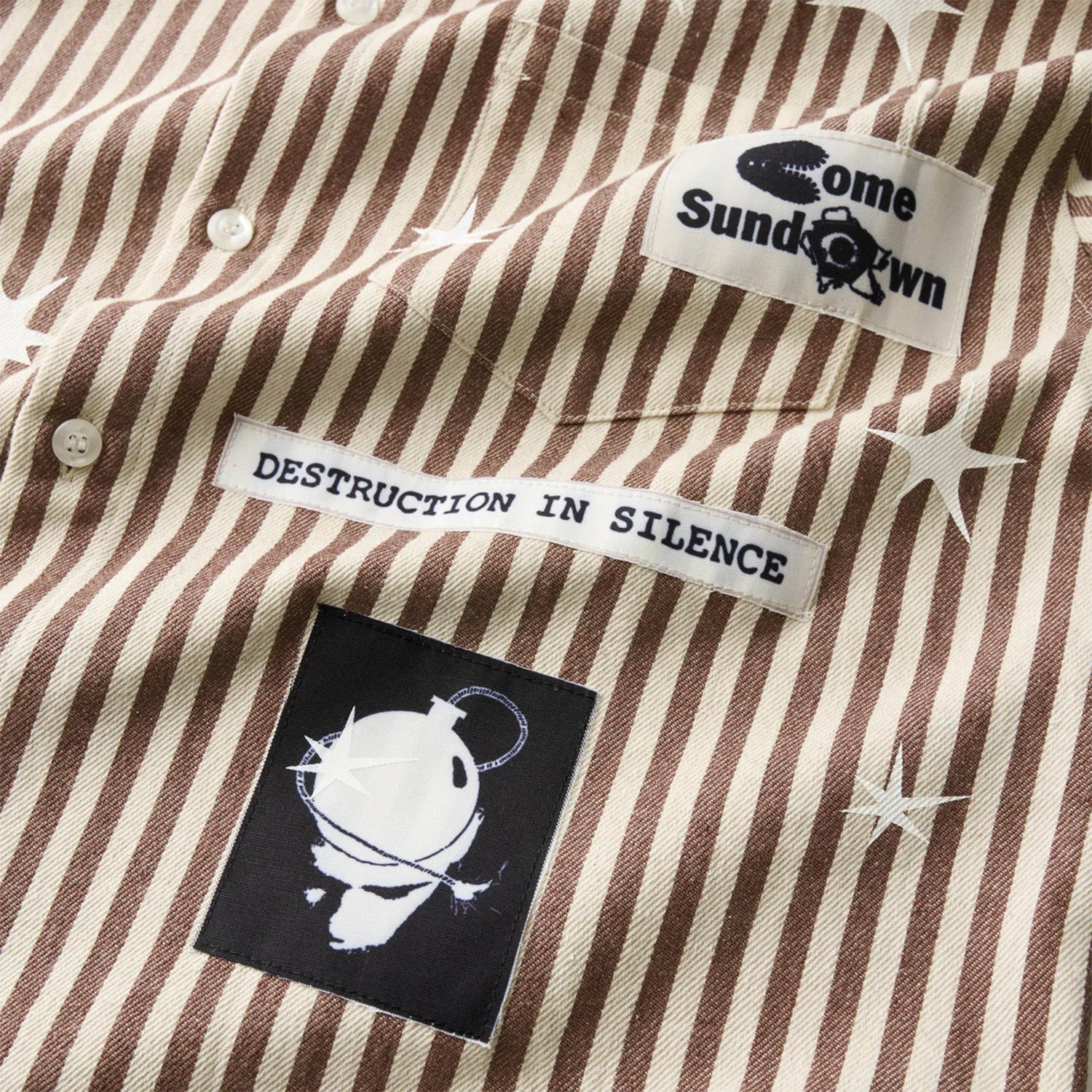 Come Sundown Destruction Shirt - Brown / White