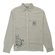 Pass~Port & May Gibbs Bush Greeting Workers Check Long Sleeve Shirt - Moss Green