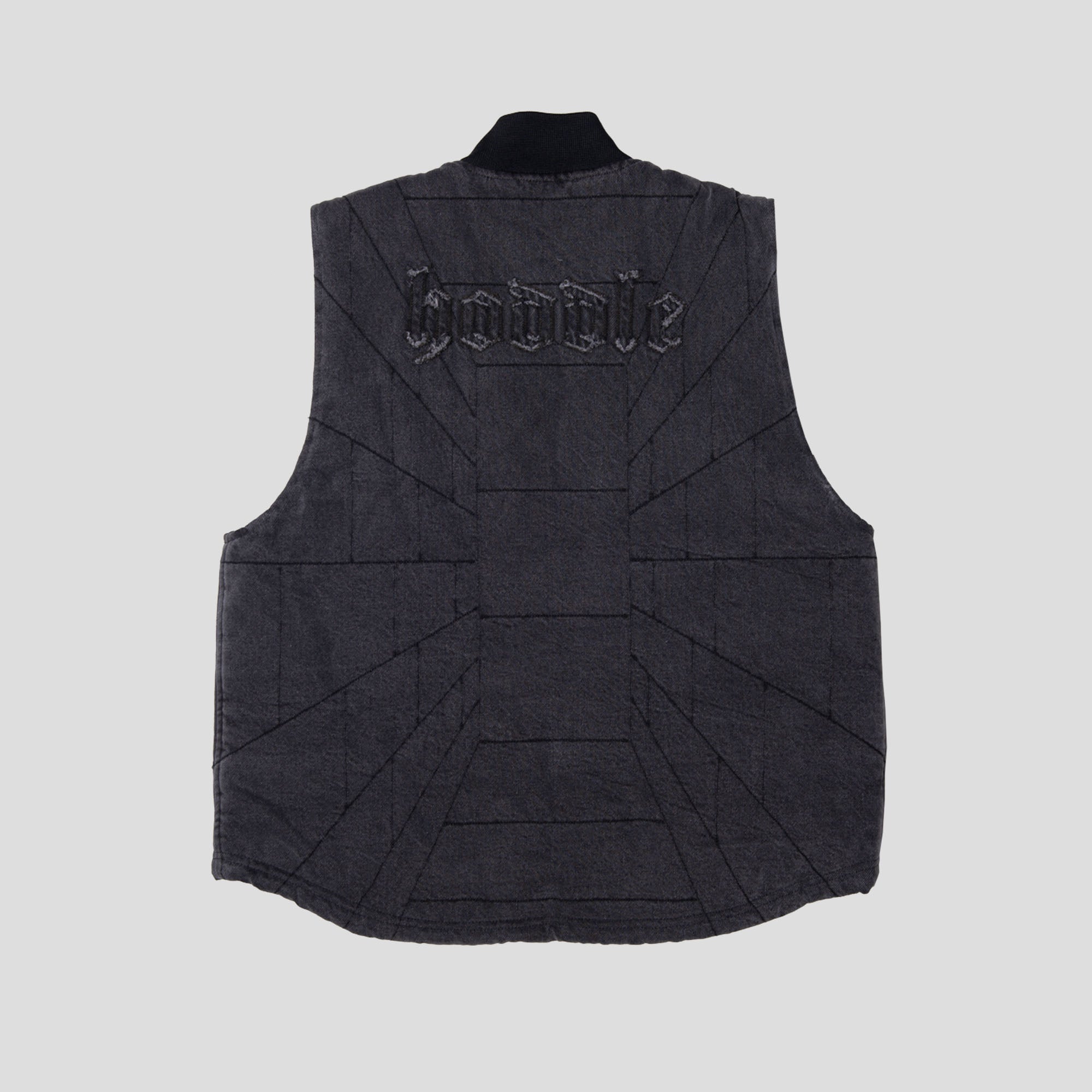 Hoddle Zip Up Carpenter Vest - Black Denim Wash – Pass~Port