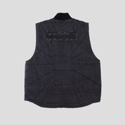 Hoddle Zip Up Carpenter Vest - Black Denim Wash