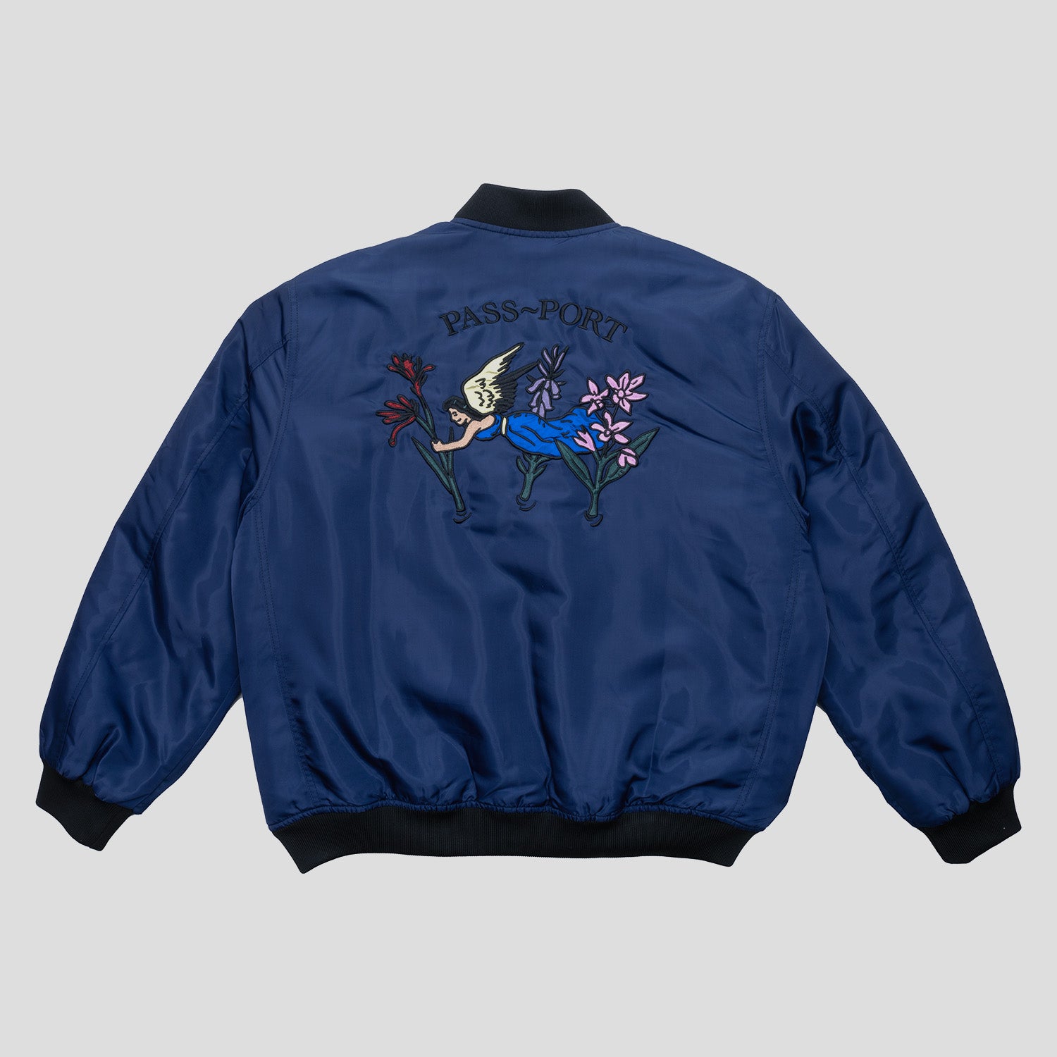 Pass~Port Gardening Satin Jacket - Navy